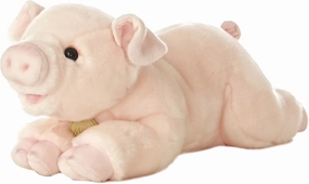 Aurora® Realistic Miyoni® Pig Stuffed Animal - Lifelike Detail - Cherished Companionship - Pink 16 Inches