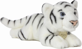 Aurora® Realistic Miyoni® White Tiger Stuffed Animal - Lifelike Detail - Cherished Companionship - White 16.5 Inches