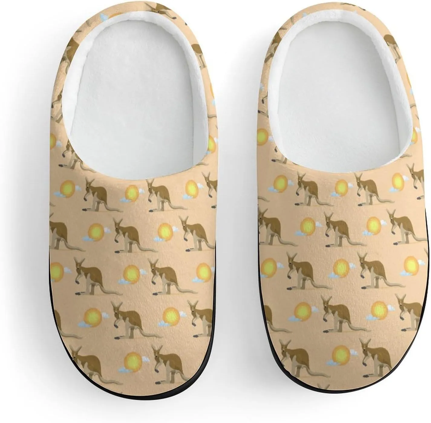 Australian Animal Kangaroo Print Slippers for Boys Girls Home Cotton Slippers Non-Slip Warm Little Kids Slippers