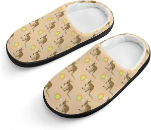 Australian Animal Kangaroo Print Slippers for Boys Girls Home Cotton Slippers Non-Slip Warm Little Kids Slippers
