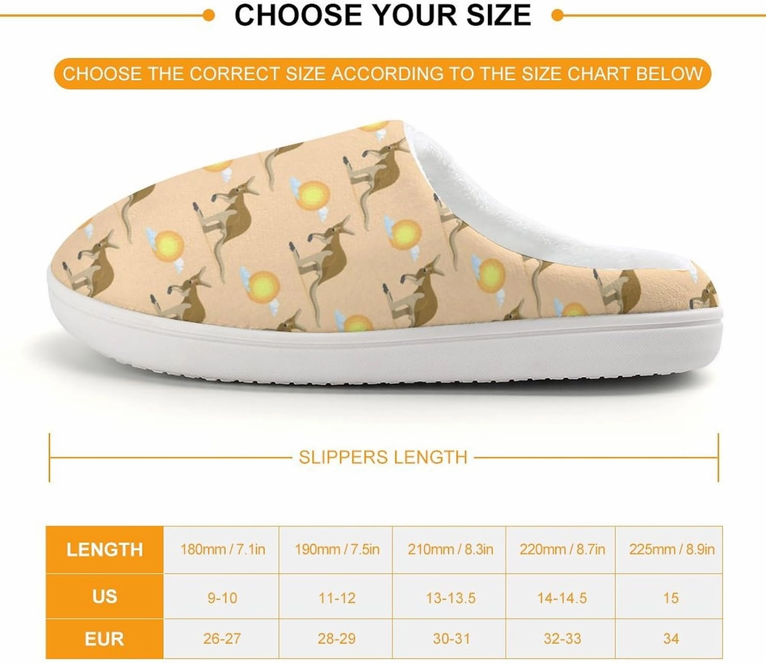 Australian Animal Kangaroo Print Slippers for Boys Girls Home Cotton Slippers Non-Slip Warm Little Kids Slippers