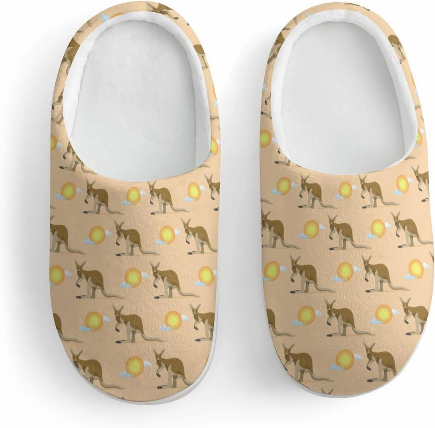 Australian Animal Kangaroo Print Slippers for Boys Girls Home Cotton Slippers Non-Slip Warm Little Kids Slippers