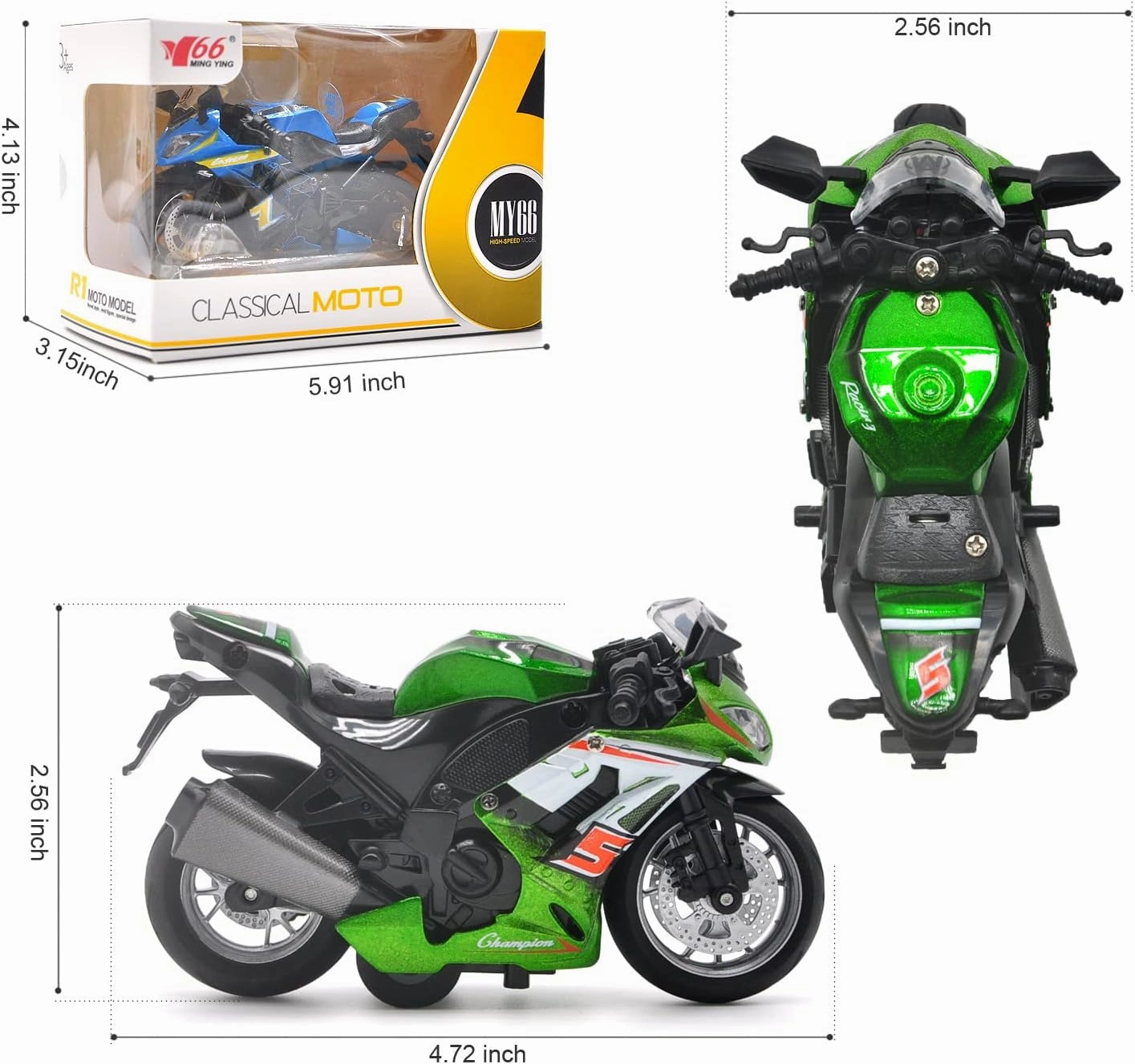 Authentic Die-Cast Motorcycles with Music Lighting,Toy Moto Bike for Kids and Collectors Ages 3 and up(Orange)