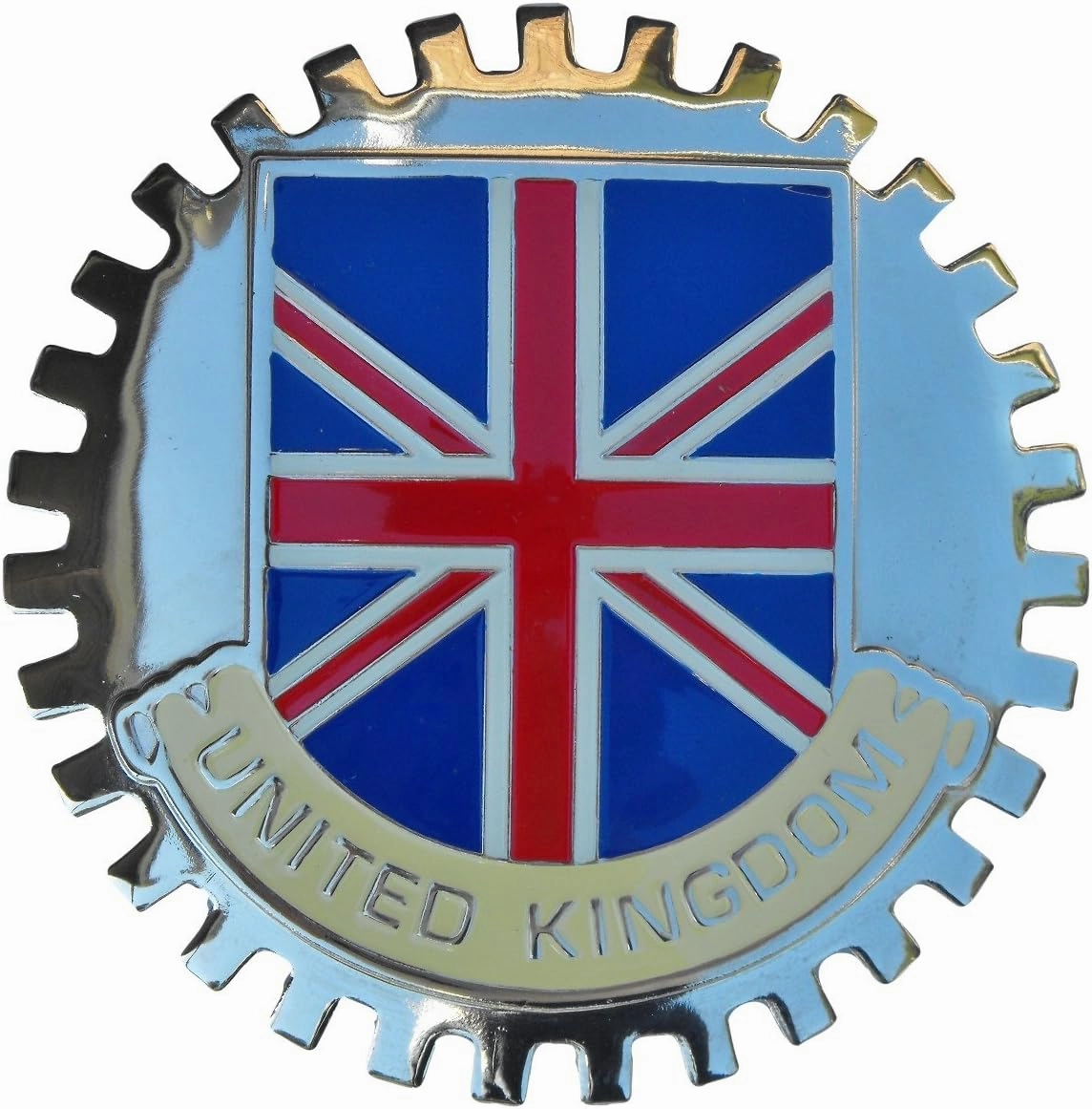 B1148 United Kingdom Union Jack Flag Car Grille Badge