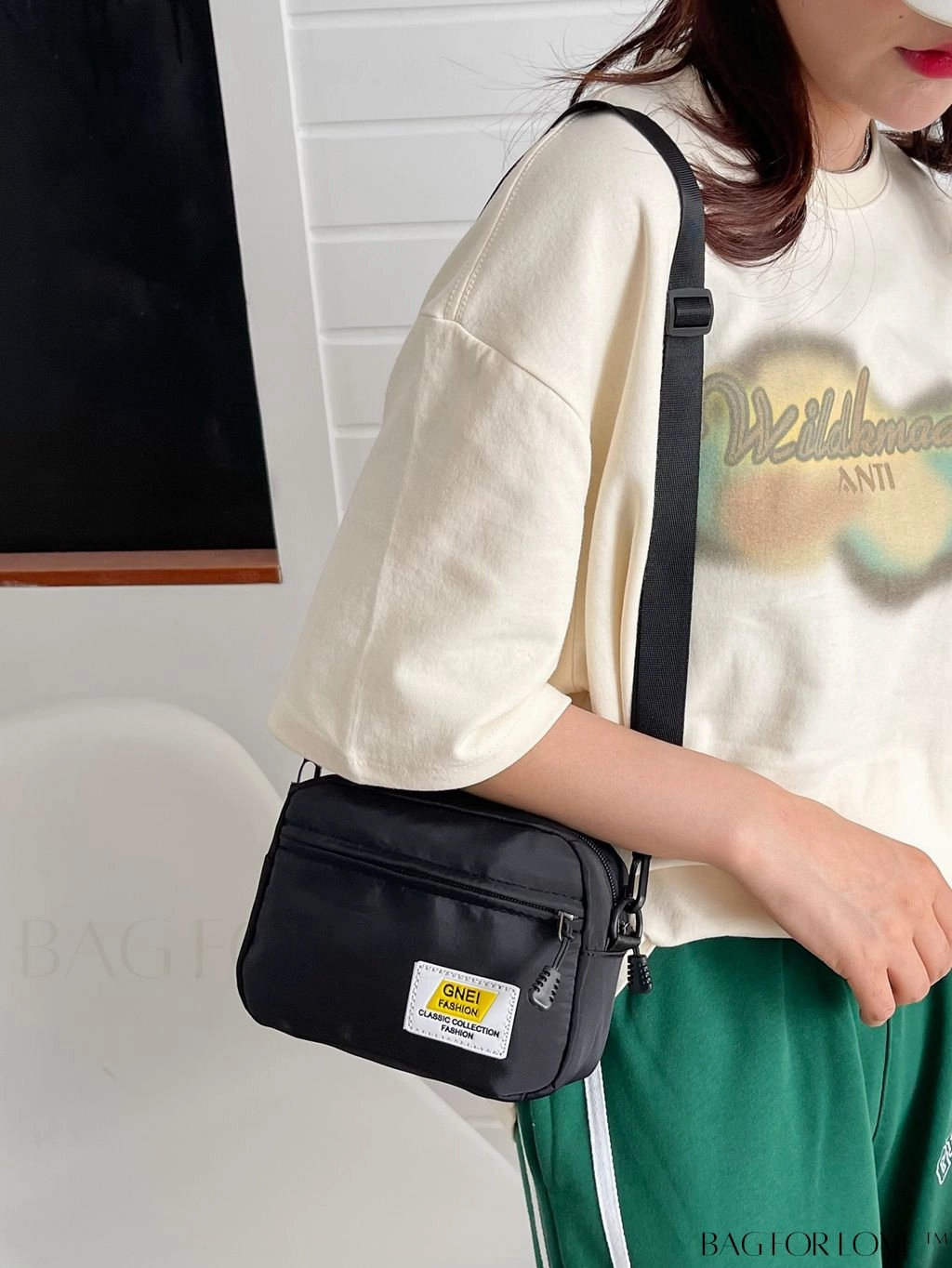 BagForLove - Compact Letter Graphic Crossbody Bag