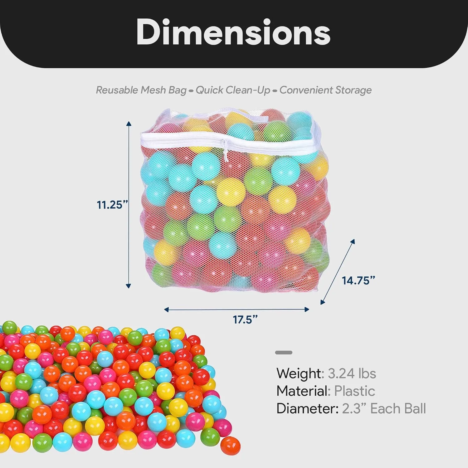 BalanceFrom Play Pit Balls, Kids Plastic Toy Balls for Playpen, Bounce House, or Pool