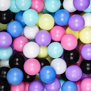 Ball Pit Balls for Baby and Toddler Phthalate Free BPA Free Crush Proof Plastic - Multicolored Pit Balls in Reusable Play Toys for Kids with Storage Bag