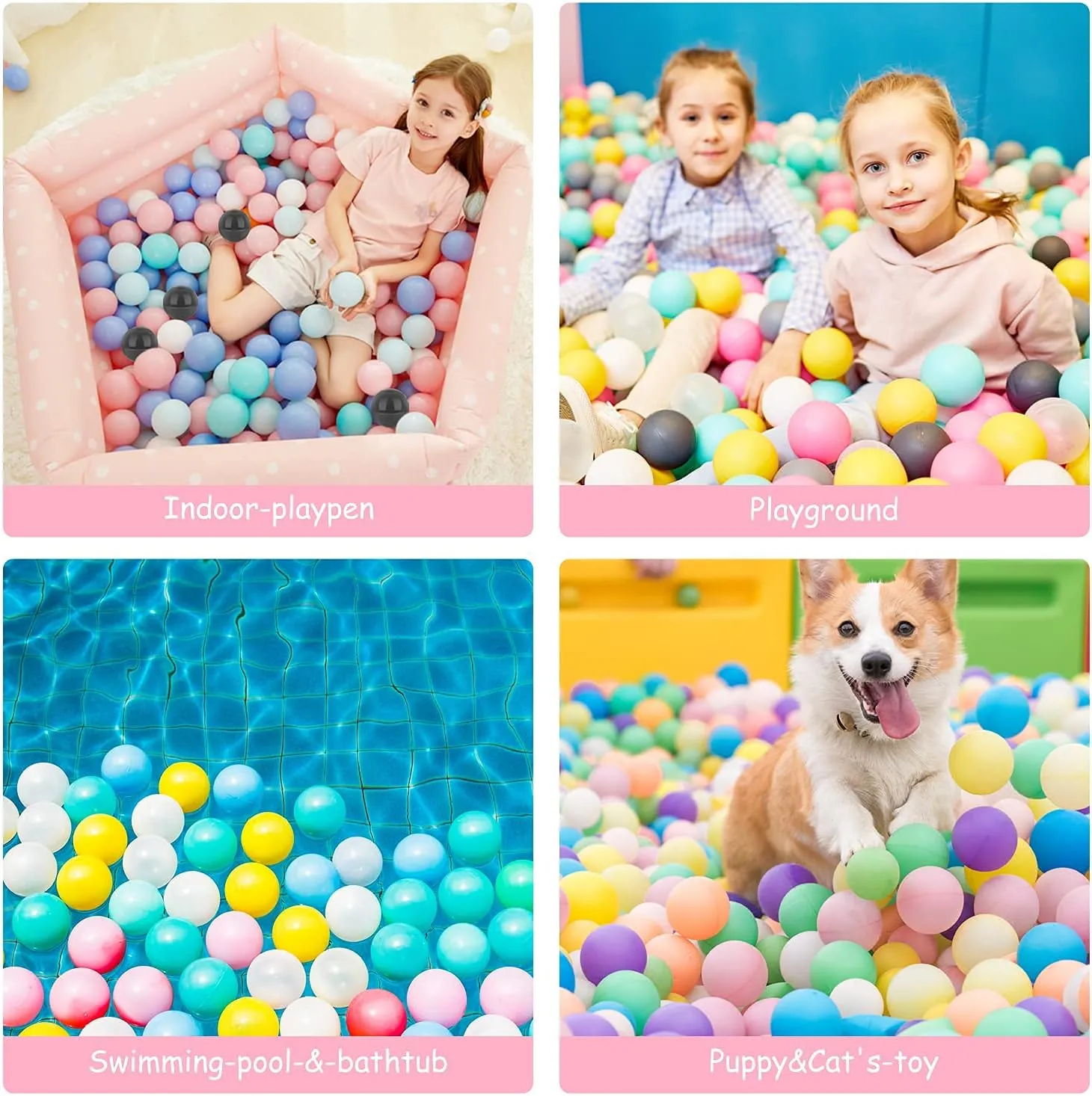 Ball Pit Balls for Baby and Toddler Phthalate Free BPA Free Crush Proof Plastic - Multicolored Pit Balls in Reusable Play Toys for Kids with Storage Bag