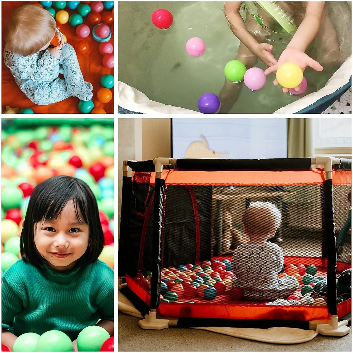 Ball Pit Balls for Kids, Plastic Refill 2.2 Inch Balls, 100 Pack, Bright Colors, Phthalate and BPA Free, Includes a Reusable Storage Bag with Zipper