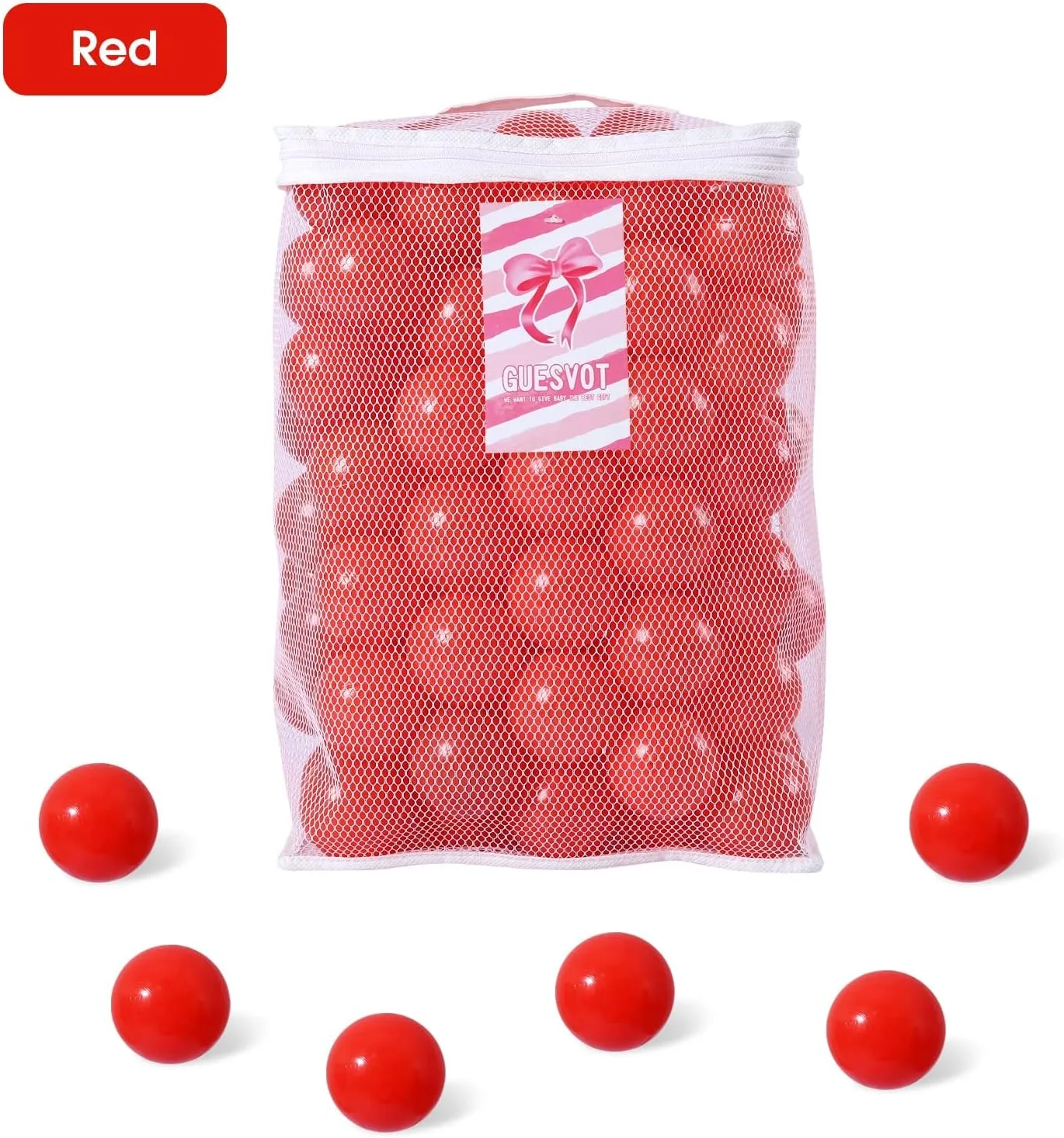 Ball Pit Balls for Kids, Plastic Refill 2.2 Inch Balls, 100 Pack, Bright Colors, Phthalate and BPA Free, Includes a Reusable Storage Bag with Zipper