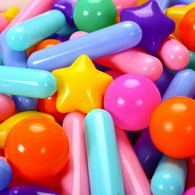 Ball Pit Balls for Ball Pits - 150 Pcs Baby and Toddler Crush Proof 4 Shapes Plastic Toy Balls in Reusable Play Toys for Kids with Storage Bag, Assorted 8 Colors