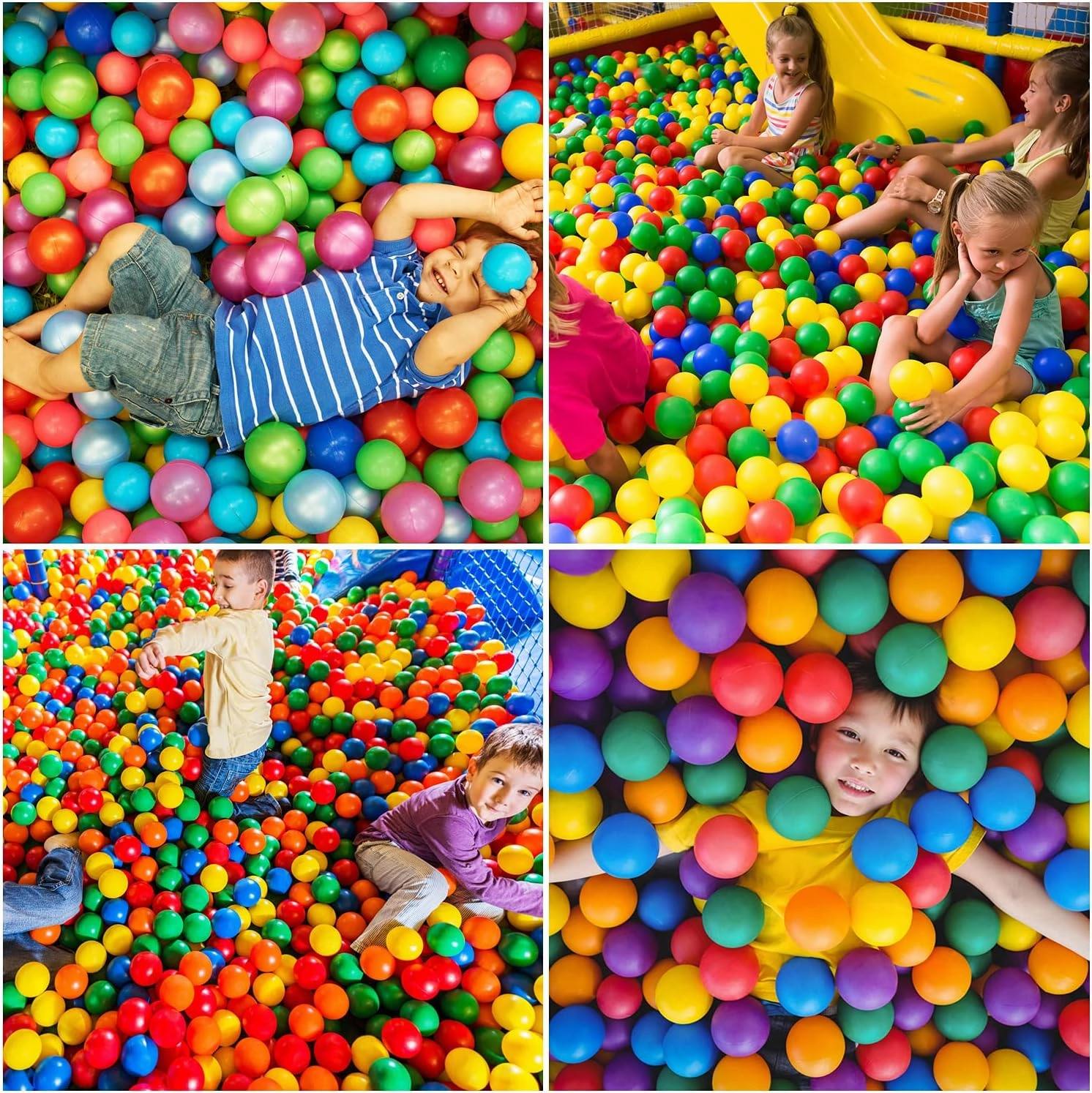 Ball Pit Balls Phthalate Free BPA Free Crush Proof Plastic - 7 Bright Colors in Reusable Play Toys for Kids with Storage Bag