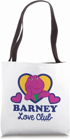 Barney - Purple Dinosaur Love Club Hearts Tote Bag