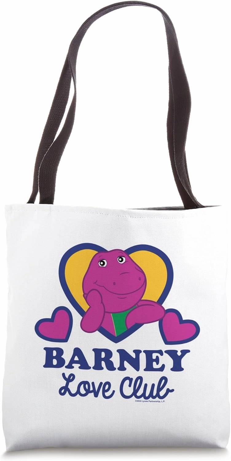 Barney - Purple Dinosaur Love Club Hearts Tote Bag