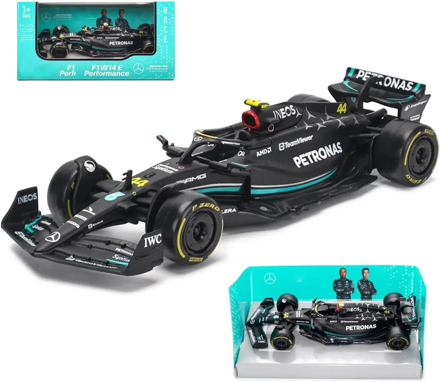 Bburago 2023 1:43 F1Mercedes AMGW14#44 for Lewis Hamilton Formula One W14#44 1/43 Alloy Racing Die Cast Car Static Adult Collection Model Gift
