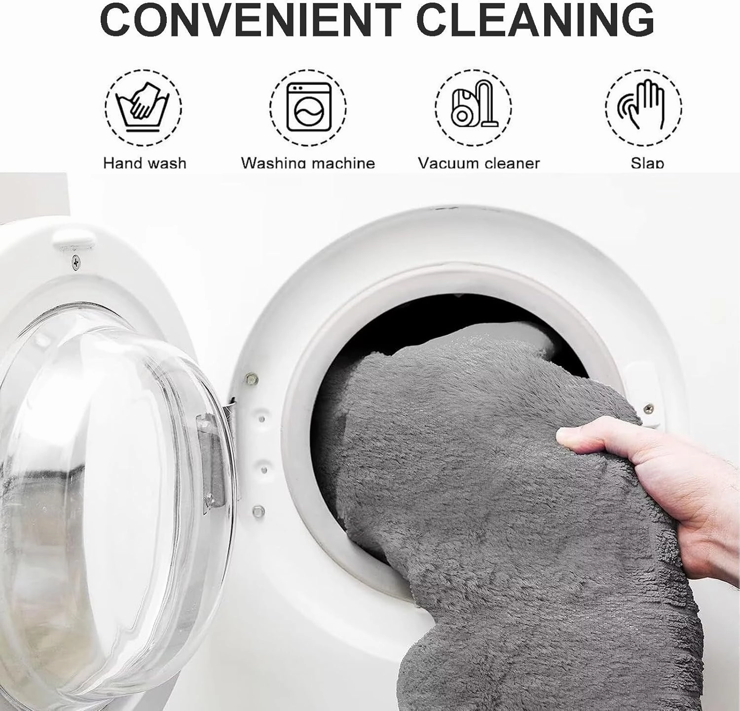 Bean Bag Chair for Adults Kids No Filling Comfy Giant Living Room Chairs Giant Bean Bag Cover for Stuffed Animal Storage, 5FT, Grey
