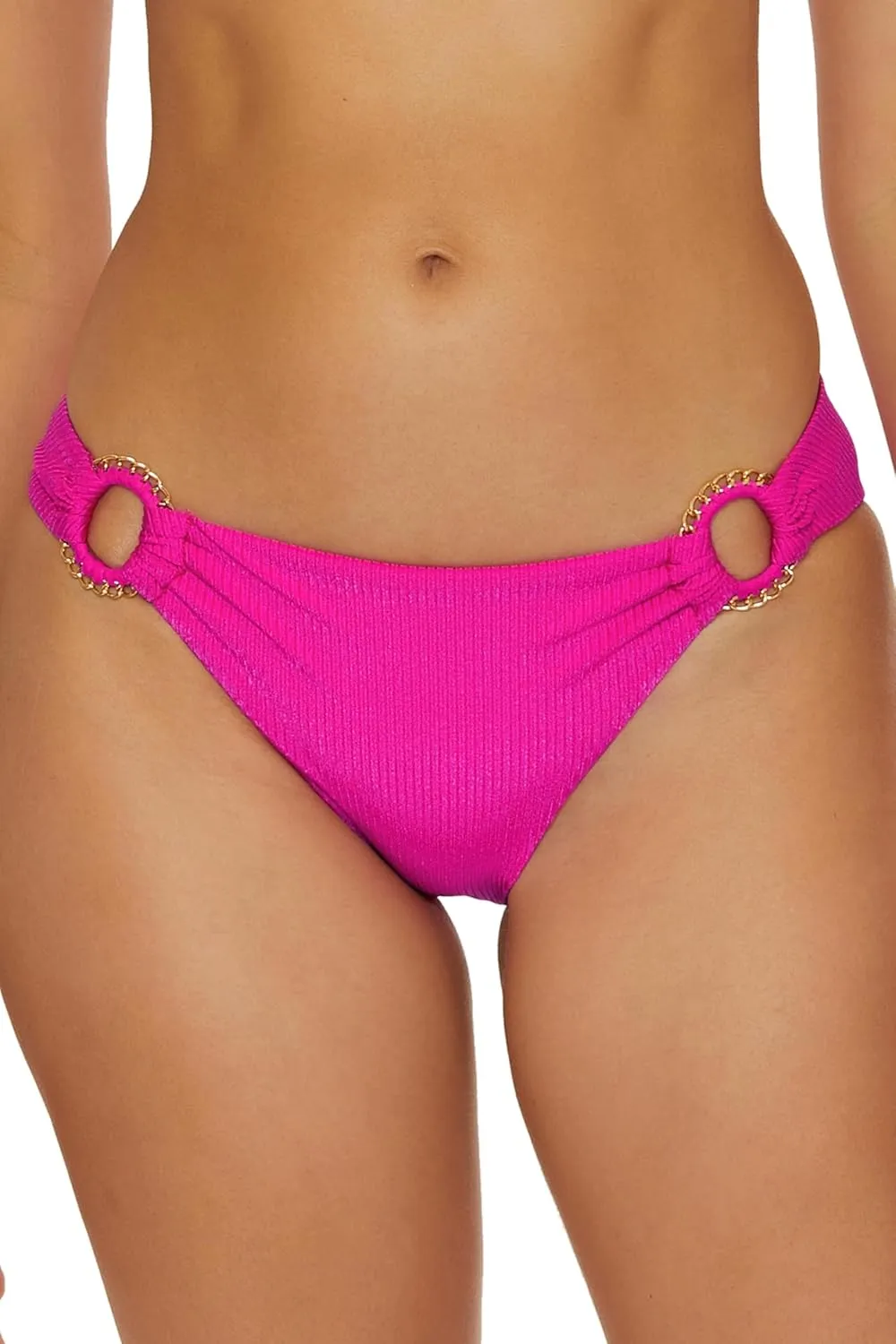BECCA Women's Monte Carlo Ring Bikini Bottom, Cheeky Coverage, Swimwear Separates