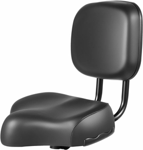 Bike Seat with Backrest, Wide Large Soft Comfortable Tricycle Bicycle Bike Saddle Seat Pad, Wide Bike Seats for Women Comfort, Adjustable Back Height, for Tricycle Or Electric Vehicle