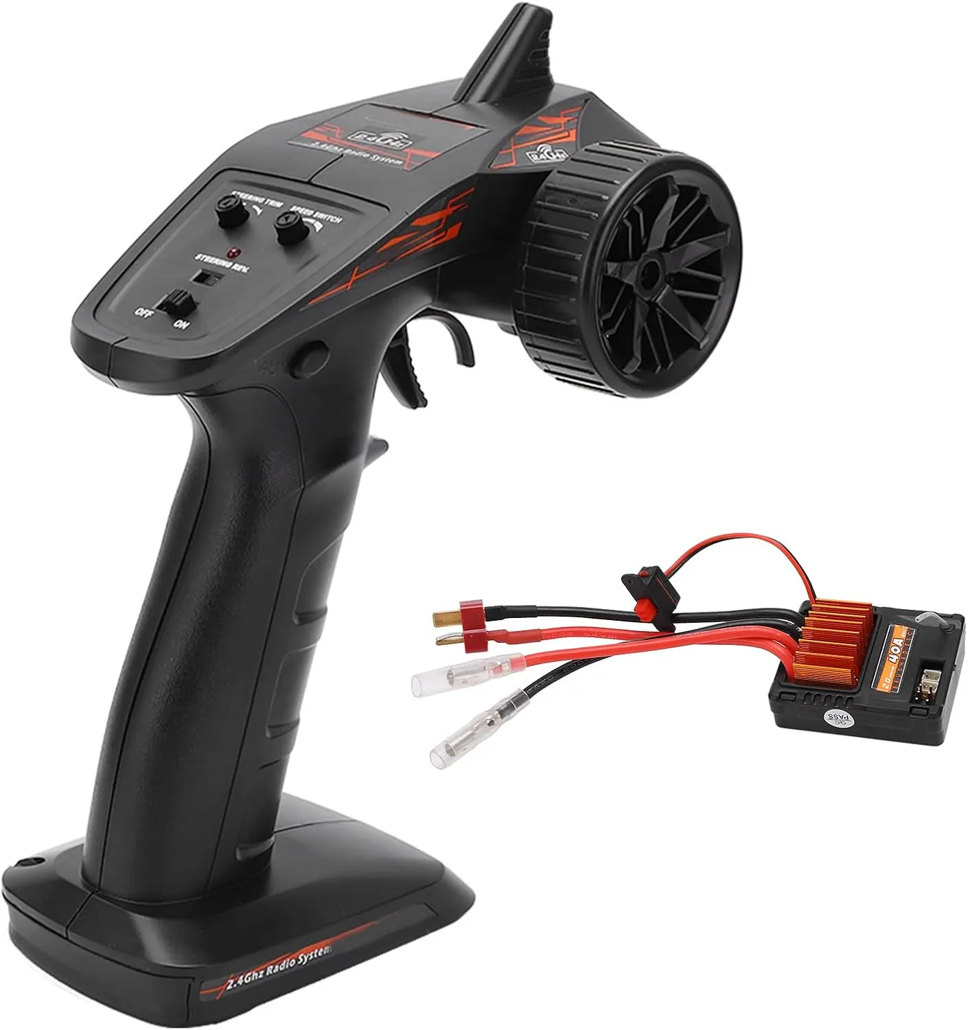 Black 2 4G Remote Controller Radio Transmitter Receiver for ZD Racing 1 10 RC Car with 40A Brushed ESC Stable Signal Transmission Long Control Distance and Unique