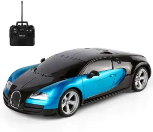 Black-Blue Lightning RC Sports Car – High-Speed Remote-Controlled Racer, 1:18 Scale, Dual Motors, Rechargeable Battery, Durable Build, Race-Ready Performance Toy Car for Kids and Adults
