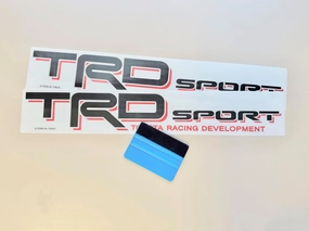 Black & Red TRD Sport Four Wheel Drive 4x4 Decal Stickers Auto Decoration, Replacement for Truck Bed, Off Road Vehicle, SUV, Durable & Weatherproof, Size 19 x 3 inch (Set of 2)