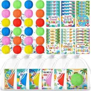 Blosssound 24 Set End of Year Students Gift Bulk Water Balls Summer Cards Bags Bulk Preschool Kindergarten School Graduation Gifts from Teacher for Summer Graduation Pool Party Supplies
