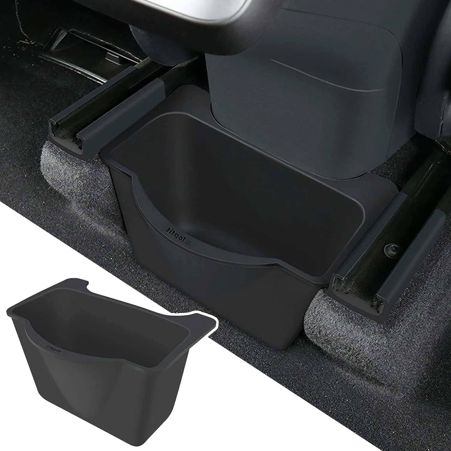 BMZX for 2025 Tesla Model Y (Not for Refresh Juniper) Silicone Trash Can, No Noise Rear Center Console Organizer & Backseat Storage Box, Car Garbage Can Bin for 2020-2025 Tesla Model Y Accessories