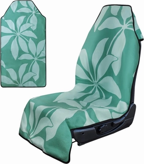 Booty Barrier - Highly Water-Resistant Washable Car Seat Cover for Post-Workout and Kids - Soft, Absorbent, Eco-Friendly Fabric Made from Recycled Water Bottles (Mint Blossom)