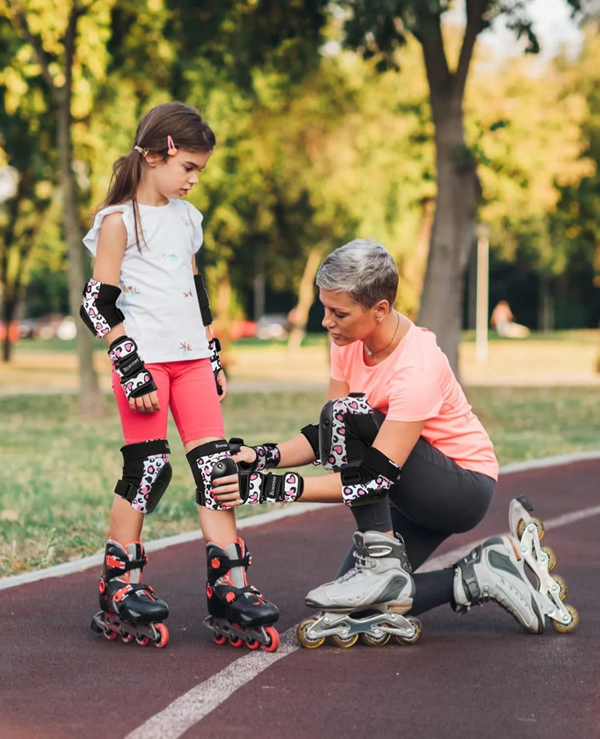 BOSONER Kids Knee and Elbow Pads, Knee And Elbow Pads for Children, Toddler Skateboard Pad for Roller Skates Cycling BMX Bike 6 In 1 Protective Gear Set for Biking Skates Skating