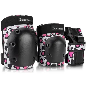 BOSONER Kids Knee and Elbow Pads, Knee And Elbow Pads for Children, Toddler Skateboard Pad for Roller Skates Cycling BMX Bike 6 In 1 Protective Gear Set for Biking Skates Skating