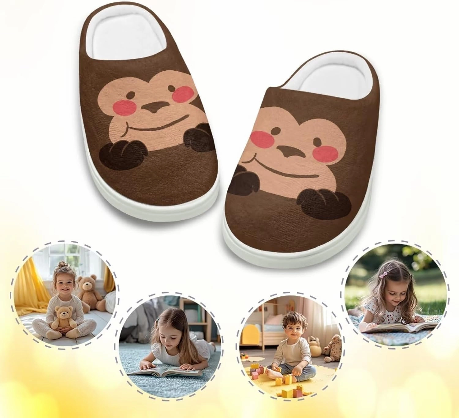 Boys Girls Cozy House Slippers Warm Plush Winter Cotton Shoes Breathable Kids Flannel Fuzzy Slippers Indoor Shoes Non Slip US 9-15