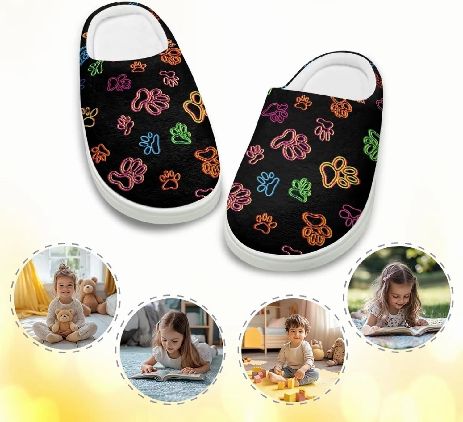 Boys Girls Cozy House Slippers Warm Plush Winter Cotton Shoes Breathable Kids Flannel Fuzzy Slippers Indoor Shoes Non Slip US 9-15