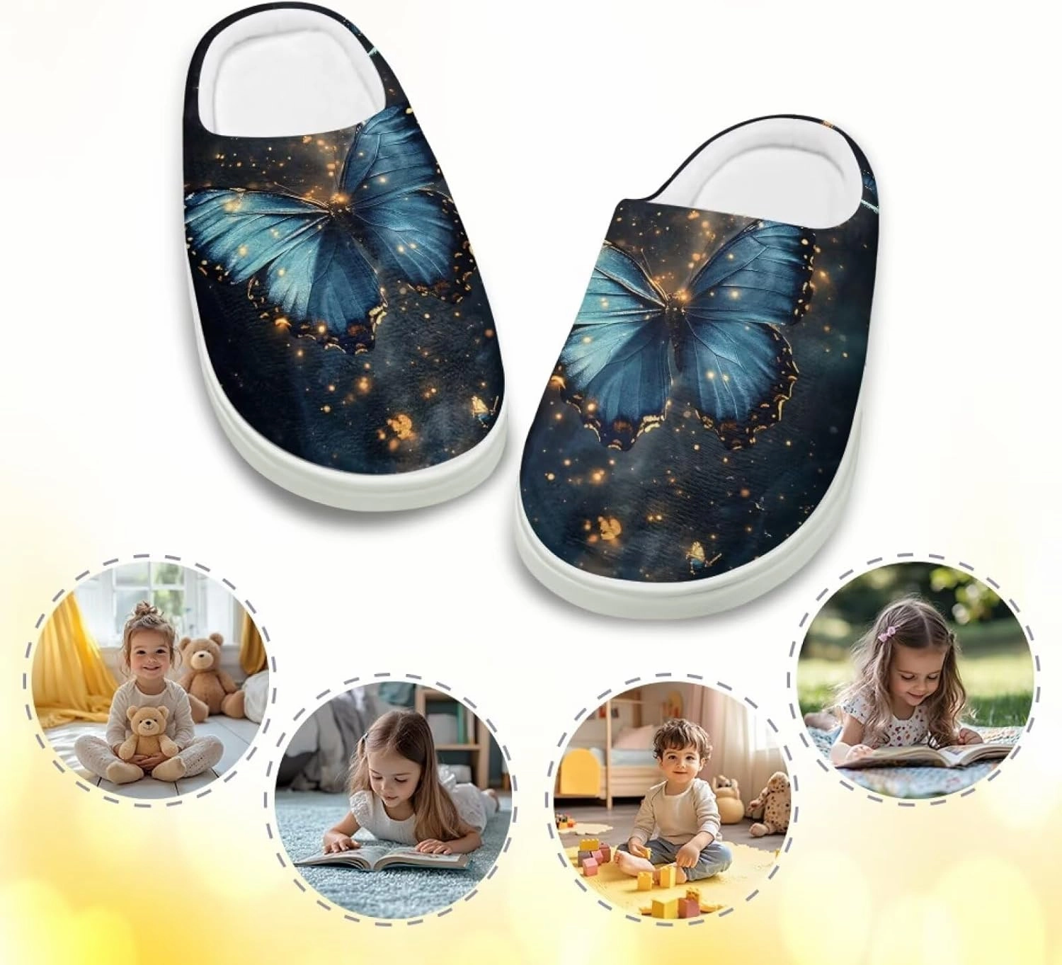 Boys Girls Cozy House Slippers Warm Plush Winter Cotton Shoes Breathable Kids Flannel Fuzzy Slippers Indoor Shoes Non Slip US 9-15