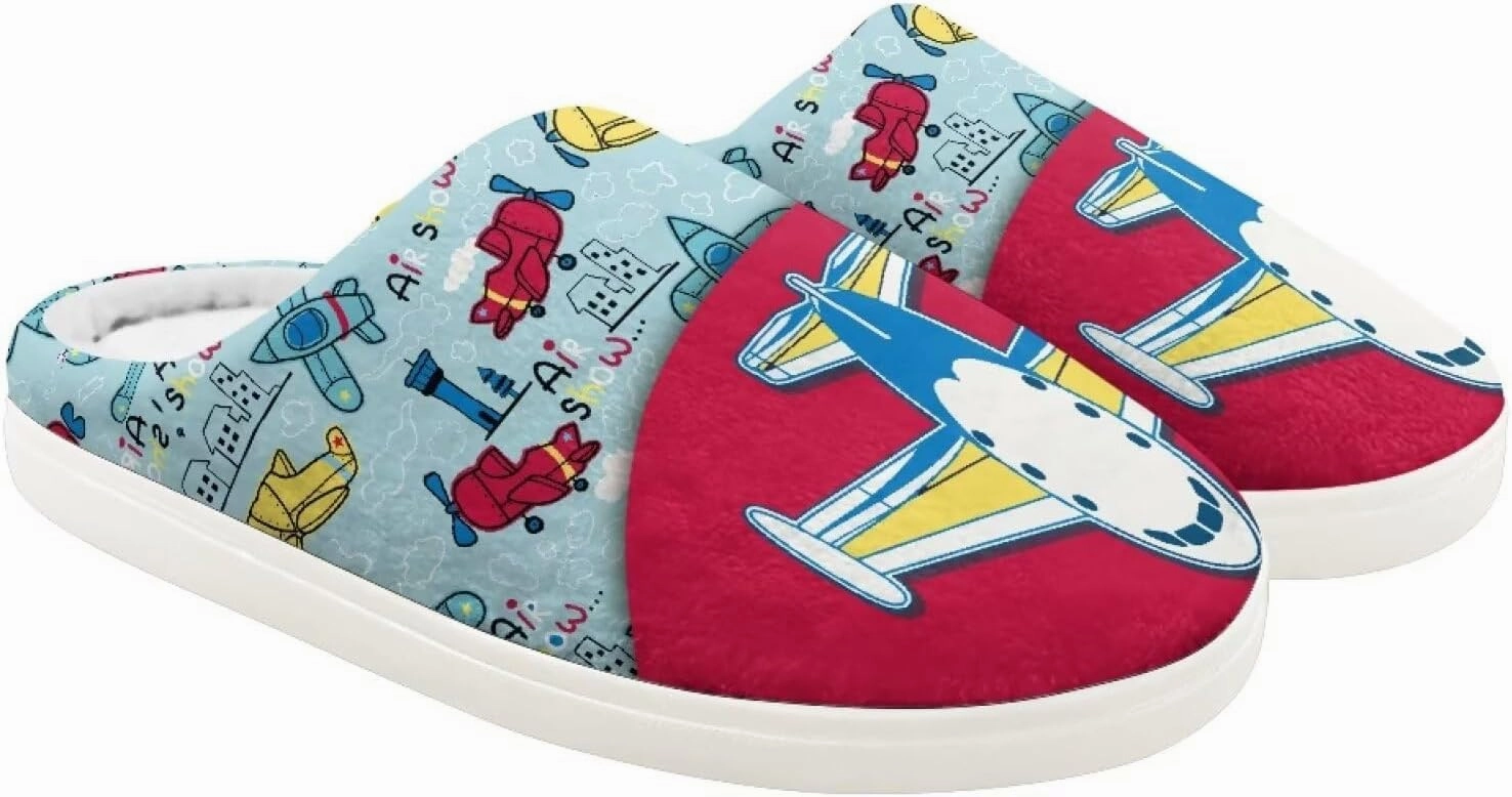 Boys Girls Cozy House Slippers Warm Plush Winter Cotton Shoes Breathable Kids Flannel Fuzzy Slippers Indoor Shoes Non Slip US 9-15