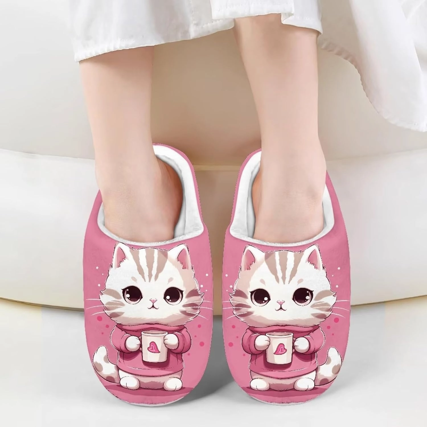 Boys Girls Cozy House Slippers Warm Plush Winter Cotton Shoes Breathable Kids Flannel Fuzzy Slippers Indoor Shoes Non Slip US 9-15