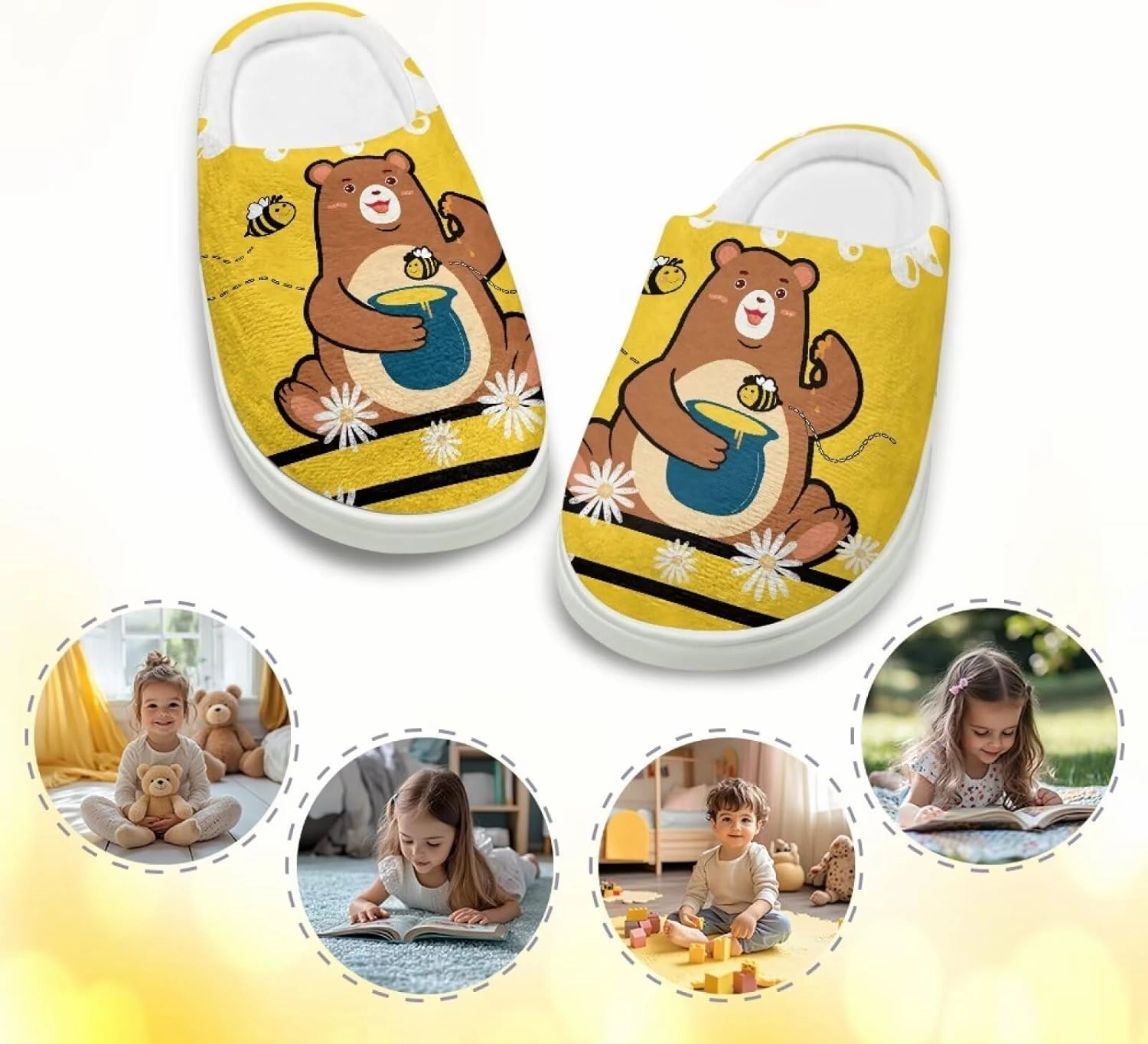 Boys Girls Cozy House Slippers Warm Plush Winter Cotton Shoes Breathable Kids Flannel Fuzzy Slippers Indoor Shoes Non Slip US 9-15