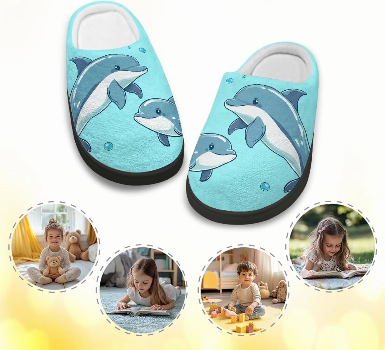 Boys Girls Slippers Kids Winter Soft Cotton Shoes Breathable Non Slip Plush Warm Slippers Fuzzy Indoor House Shoes US 9-15
