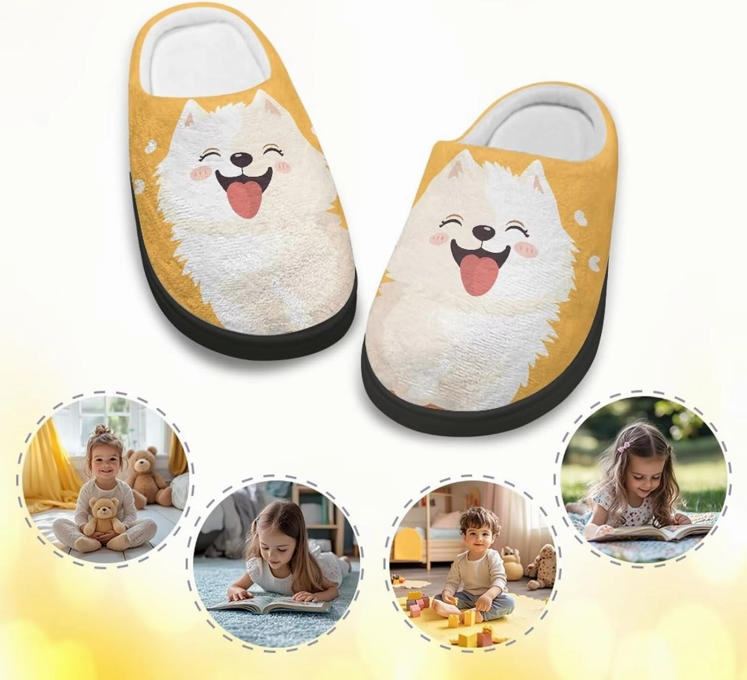 Boys Girls Slippers Kids Winter Soft Cotton Shoes Breathable Non Slip Plush Warm Slippers Fuzzy Indoor House Shoes US 9-15