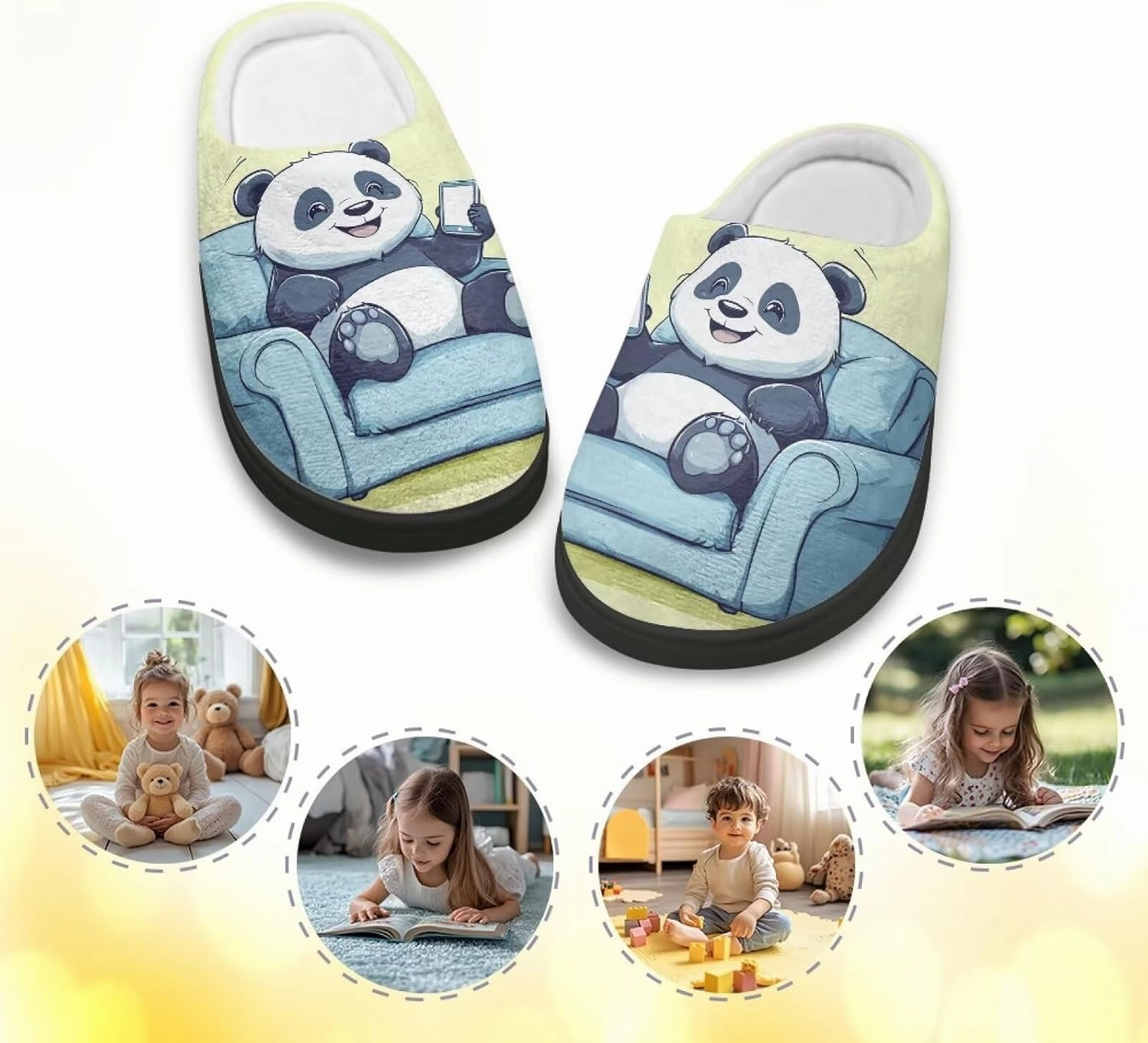 Boys Girls Slippers Kids Winter Soft Cotton Shoes Breathable Non Slip Plush Warm Slippers Fuzzy Indoor House Shoes US 9-15