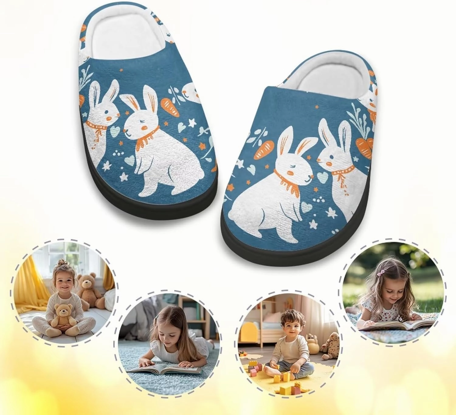 Boys Girls Slippers Kids Winter Soft Cotton Shoes Breathable Non Slip Plush Warm Slippers Fuzzy Indoor House Shoes US 9-15