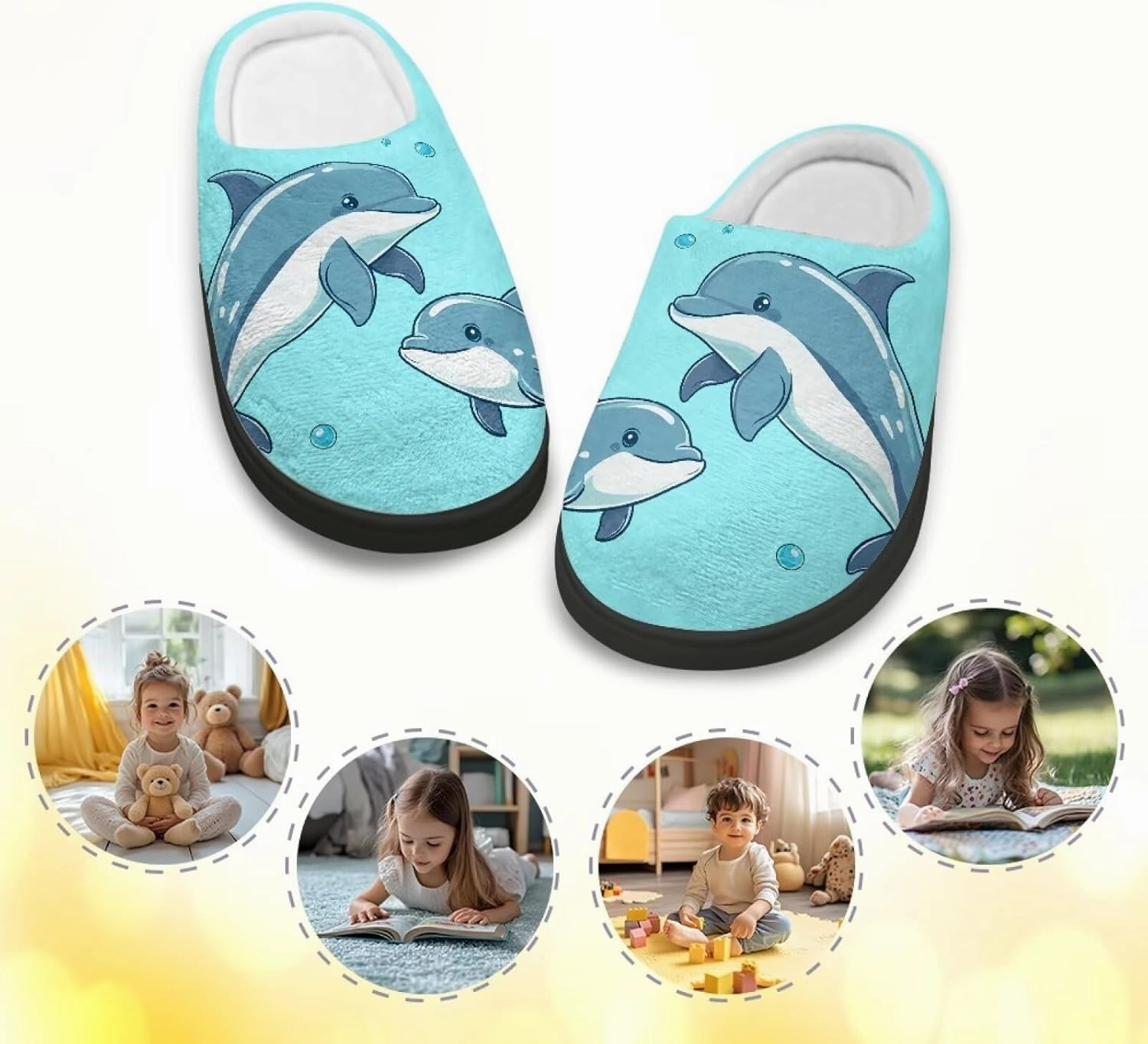 Boys Girls Slippers Kids Winter Soft Cotton Shoes Breathable Non Slip Plush Warm Slippers Fuzzy Indoor House Shoes US 9-15