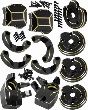 Brass Portal Covers Weights/Axle Diff Cover/Inner Portal Covers Front Steering Knuckles Upgrades Part for Axial SCX10 III,Rc Upgrades Part Hops Up for SCX10 III,Black