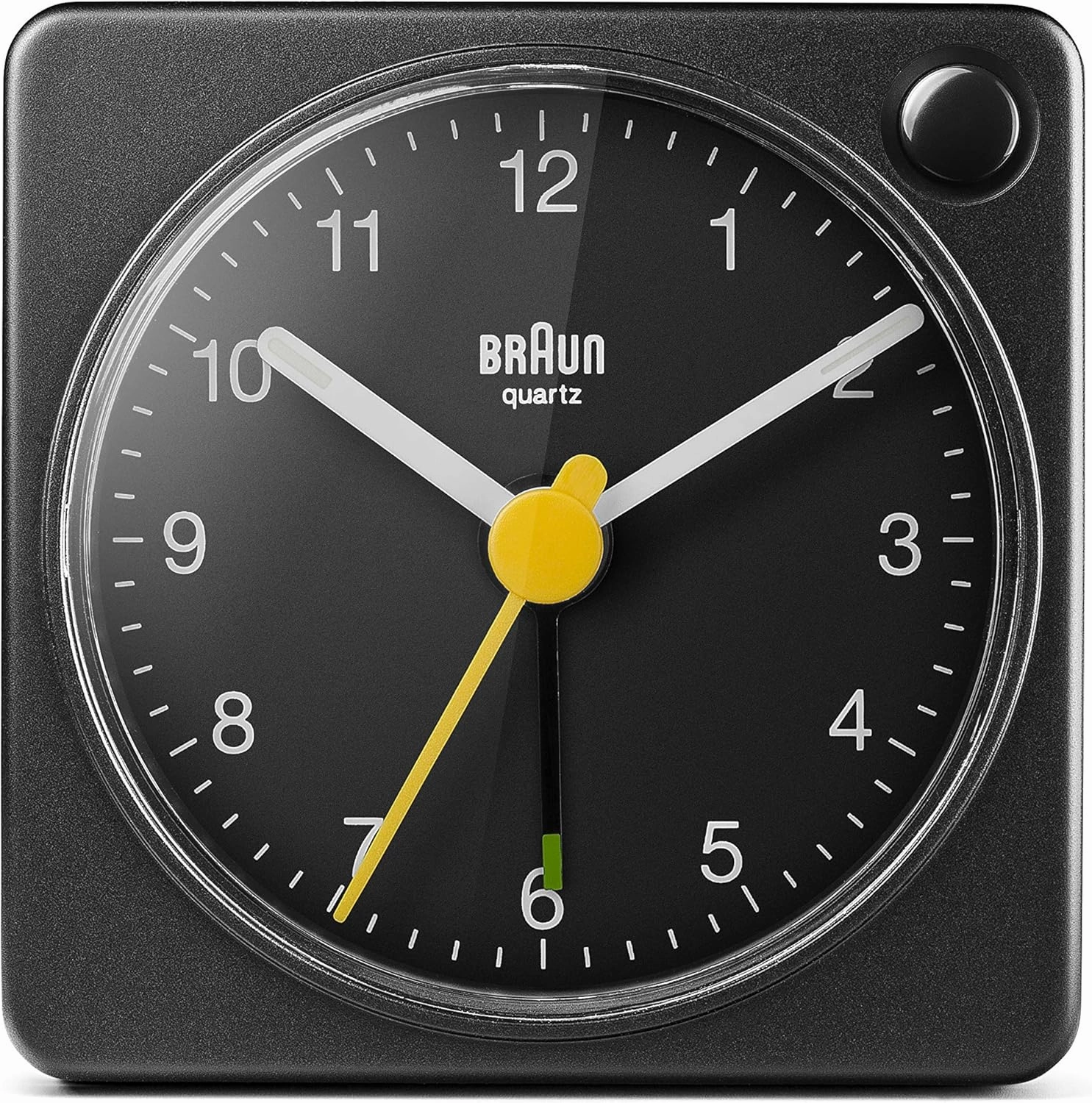 Braun Classic Black Travel Analogue Alarm Clock Home Gift Bundle with Snooze and Light, Compact Size, Quiet Quartz Movement, Crescendo Beep Alarm in Black, Model BC02XB (2 Pack)