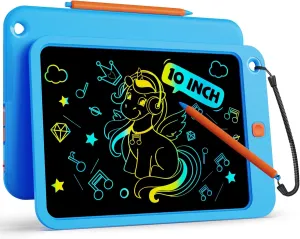bravokids 10 Inch Drawing Tablet for Boys, Colorful Lcd Writing Tablet for Kids, Erasable Drawing Pad for Toddler, Learning Painting Toys, Birthday Christmas Gifts for 3 4 5 6 7 8 9 10 Years Old Girls