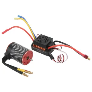 Brushless ESC, 5200KV 60A ESC Combo Set for Traxxas, High Efficiency, Adjustable, Multiple, Easy to Use with Sensorless Brushless Motor for 1/10 1/12 1/16 RC Car Racing