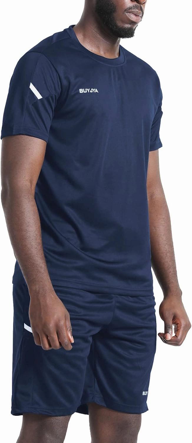 BUYJYA Men's Workout Clothes Athletic Shorts Shirt Set 3 Pack Basketball Football Training Running Gym Christmas gifts