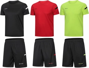 BUYJYA Men's Workout Clothes Athletic Shorts Shirt Set 3 Pack Basketball Football Training Running Gym Christmas gifts