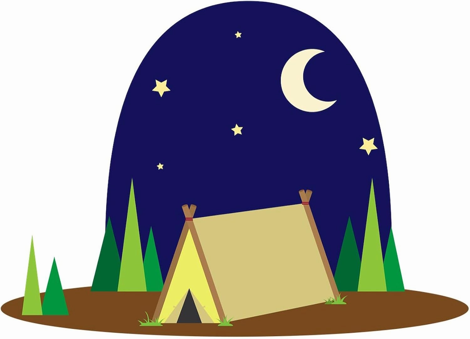 CafePress Night Campsite Sticker Oval Car Bumper Sticker(10-Pack)