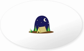 CafePress Night Campsite Sticker Oval Car Bumper Sticker(10-Pack)