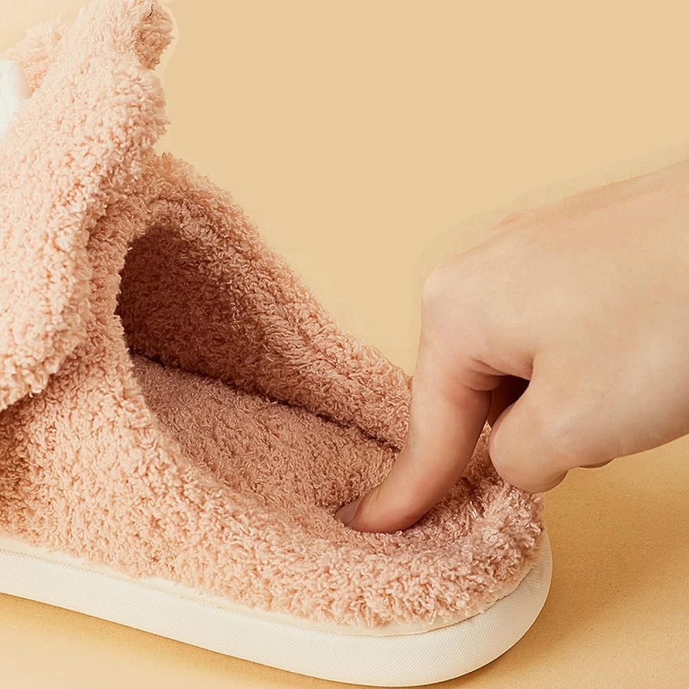Caistre Adult Unisex Animal Slippers - Warm Plush Dinosaur Design Home Shoes - Funny Triceratops Non-Slip Bedroom Slippers